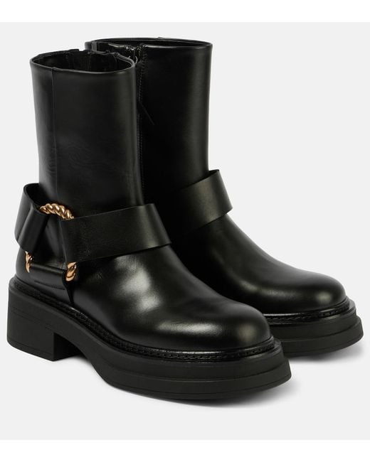 Dorothee Schumacher Black Chic Sophistication Leather Combat Boots