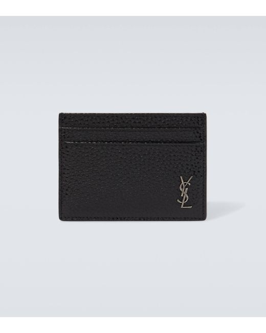 Saint Laurent Black Leather Card Holder for men