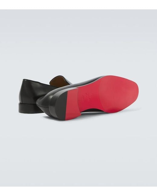 Christian Louboutin Black Danny Flex Leather Loafers for men