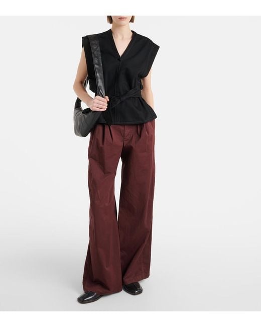 Lemaire Black Chasuble Belted Denim Top
