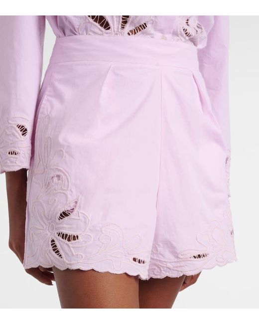 Juliet Dunn Pink High-Rise Shorts Aus Baumwolle