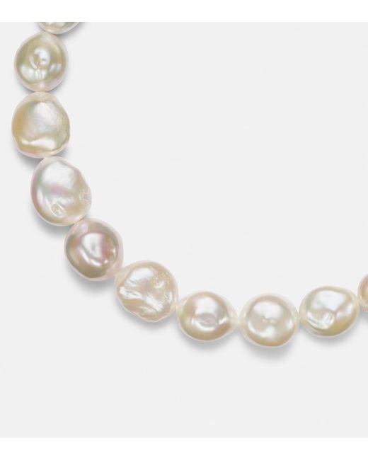 Mateo Metallic 14Kt Necklace With Pearls