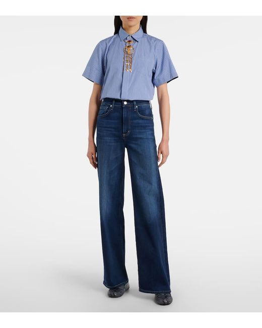 Citizens of Humanity Blue Lyra High-Rise Wide-Leg Jeans