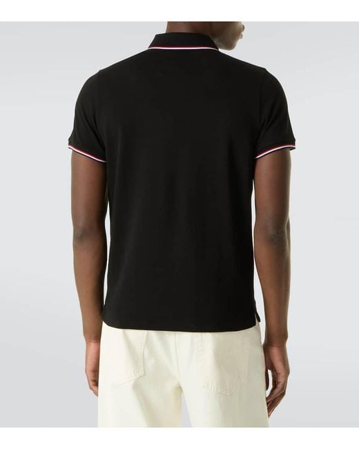 Moncler Polohemd Permanent Aus Baumwoll-Jersey in Black für Herren