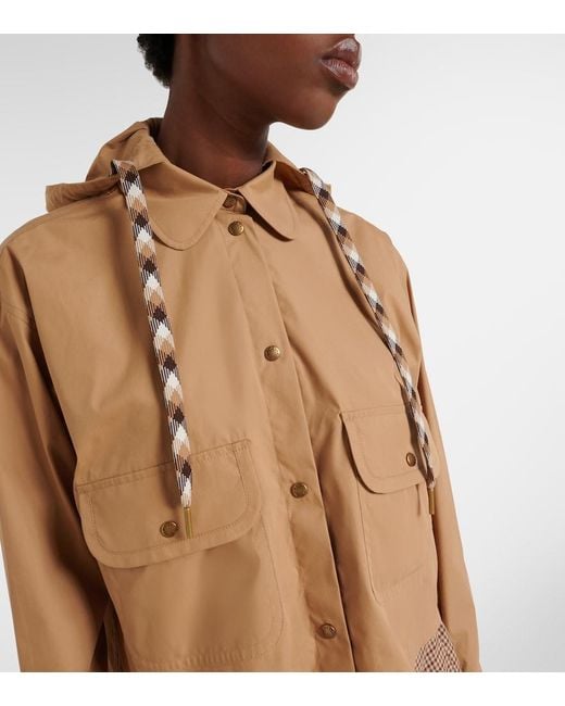 Moncler Natural Hooded Cotton-Blend Jacket