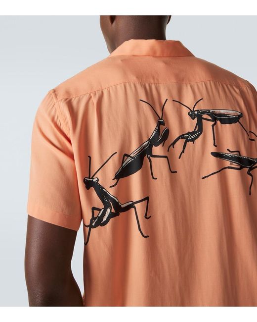 J.W. Anderson Orange Printed Bowling Shirt for men