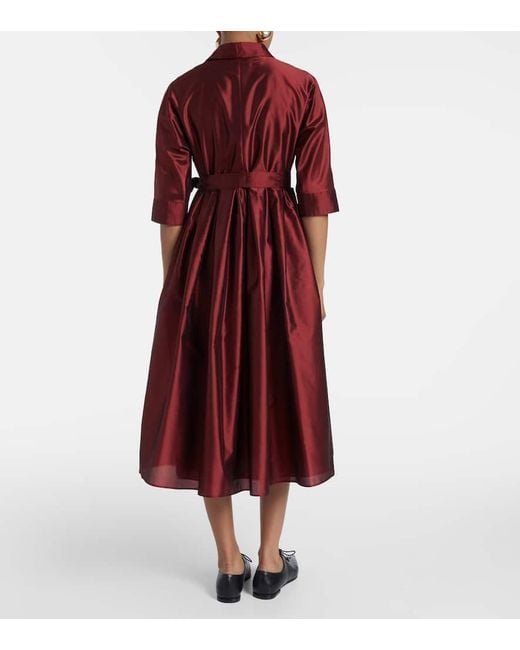 Max Mara Red Max Mara Perry Satin Midi Dress