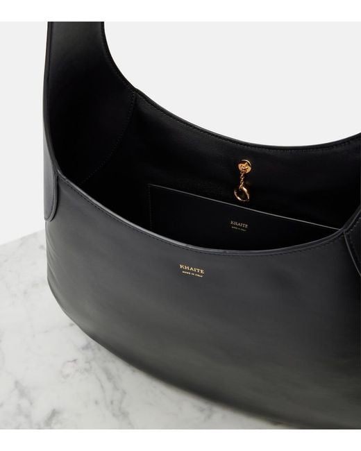 Khaite Black Joan Large Leather Shoulder Bag