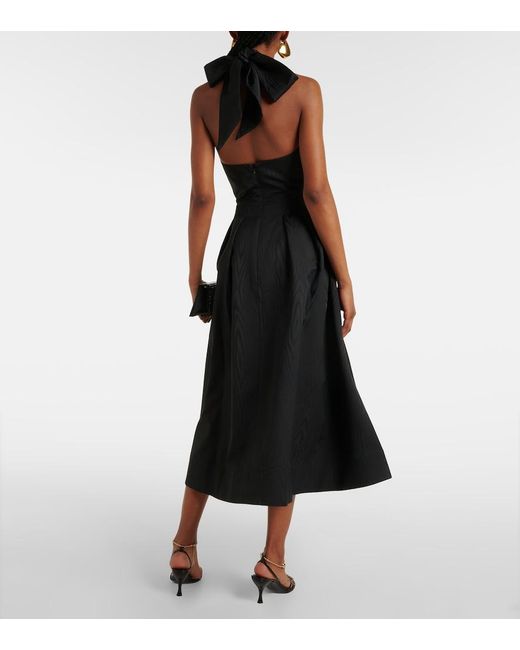 Rebecca Vallance Black Charaya Bow-Detail Halterneck Midi Dress