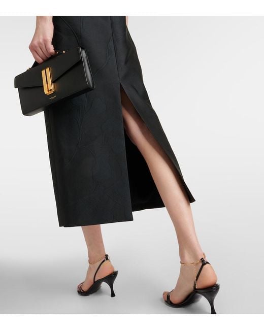 Emilia Wickstead Black Illyse Floral Midi Dress
