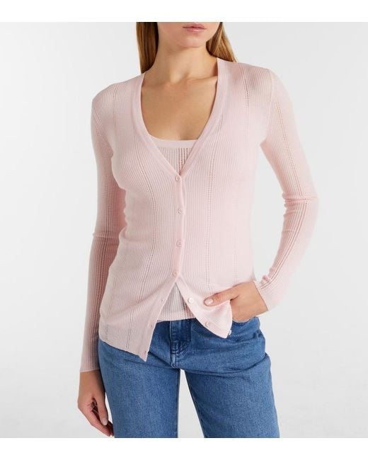 Gabriela Hearst Pink Lillian Wool Cardigan