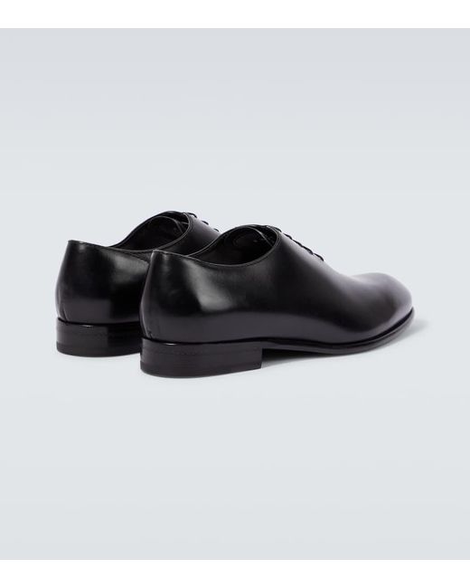Zegna Black Vienna Leather Oxford Shoes for men