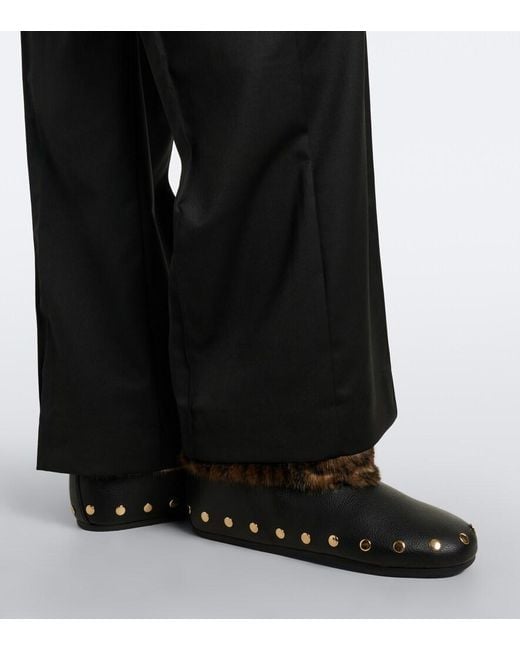 Ganni Brown Jenny Studded Ankle Boots