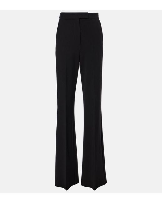 Max Mara Black Norcia Pleated Jersey Straight Pants