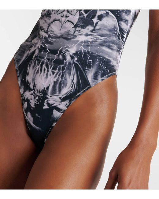 Jean Paul Gaultier White Diablo Printed Swimsuit