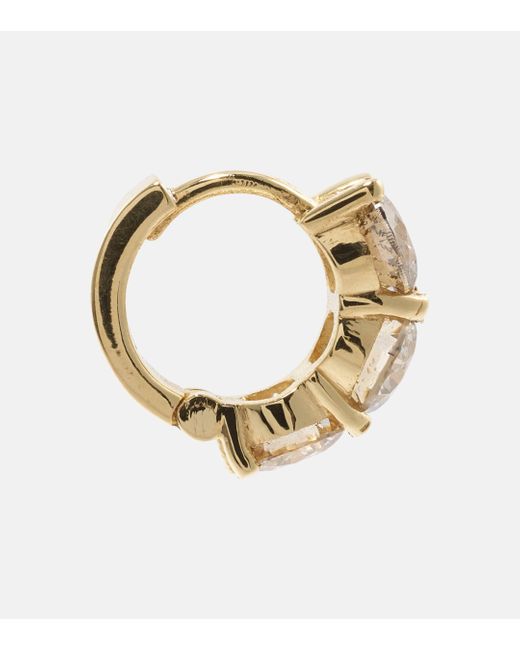 Ileana Makri Metallic Huggie 18kt Gold Hoop Earrings With Diamonds