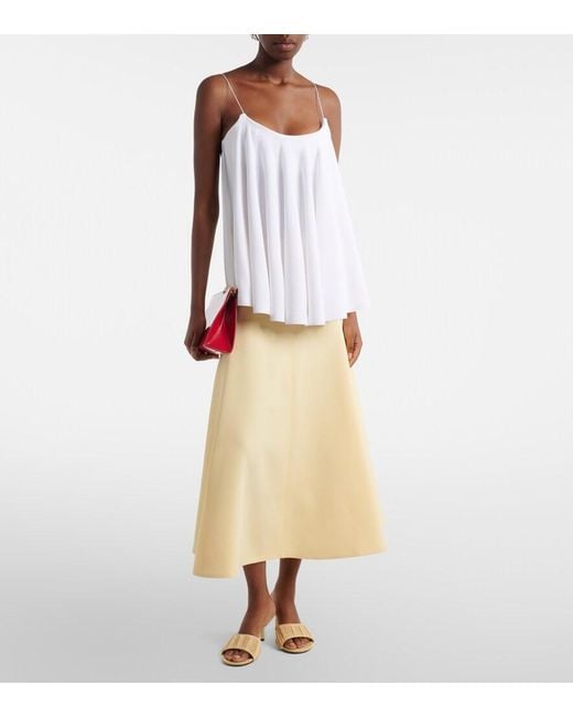 Jacquemus White Voile Open-Back Jersey Top