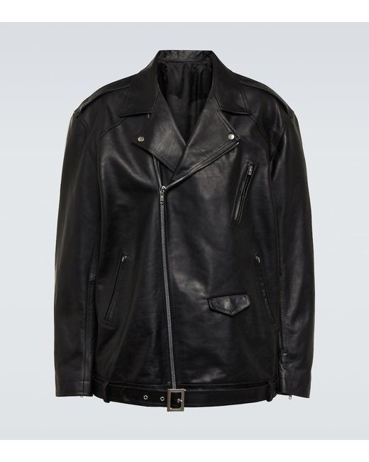 Rick Owens Black Jumbo Luke Stooges Leather Jacket for men