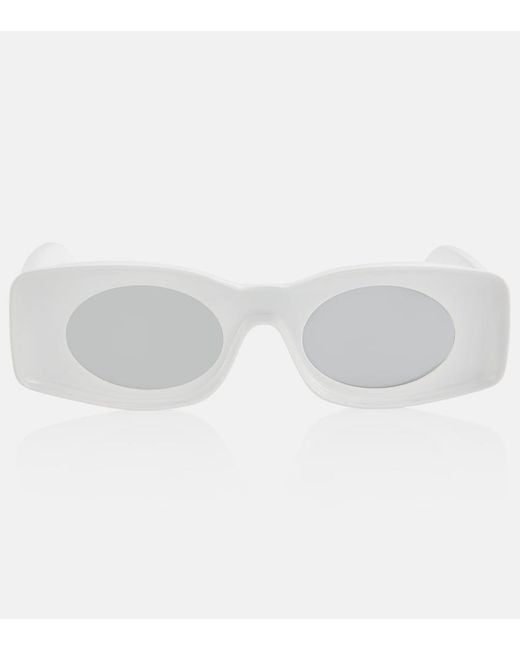 Loewe White Paula's Ibiza Rectangular Sunglasses