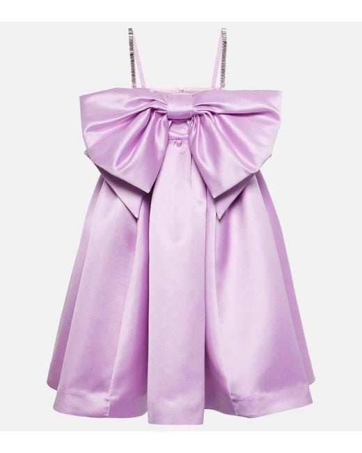 Nina Ricci Purple Bow-Detail Duchesse Satin Minidress
