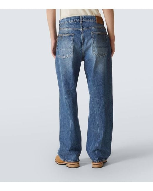 Our Legacy Blue Third Cut Distressed Wide-Leg Jeans for men