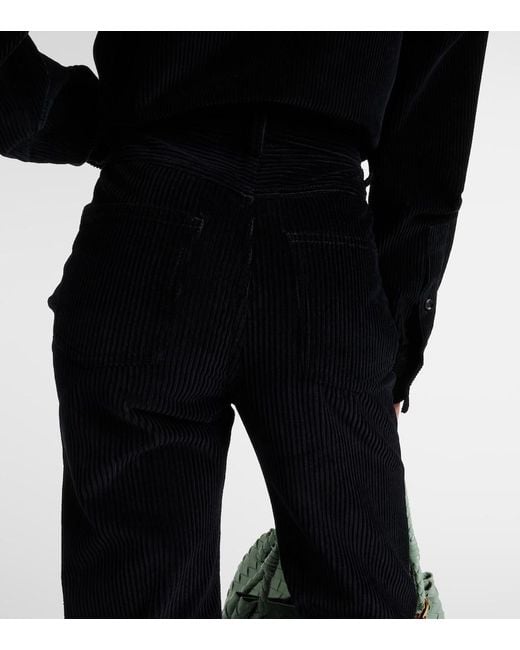 Bottega Veneta Blue High-Rise Cotton Corduroy Straight Pants