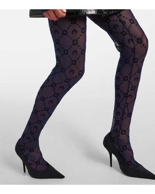 MARINE SERRE Blue Moon Mesh Tights