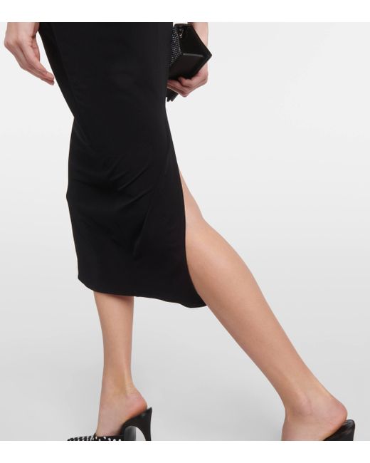 Magda Butrym Black Floral-applique Cutout Midi Dress