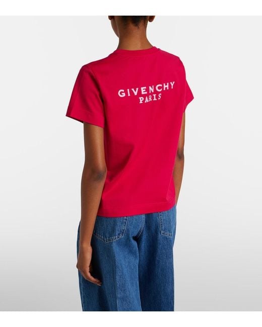Givenchy Red Logo Cotton Jersey T-Shirt
