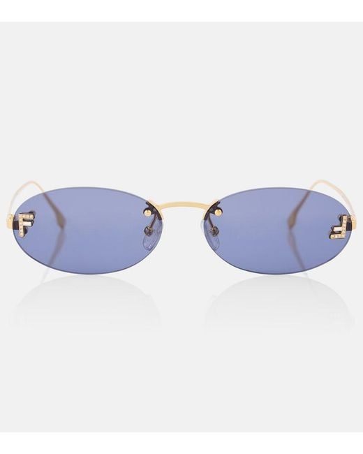 Fendi Blue First Crystal Embellished Sunglasses