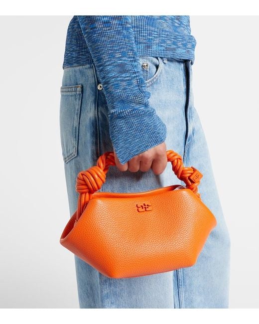Ganni Orange Tote Bag Bou Mini