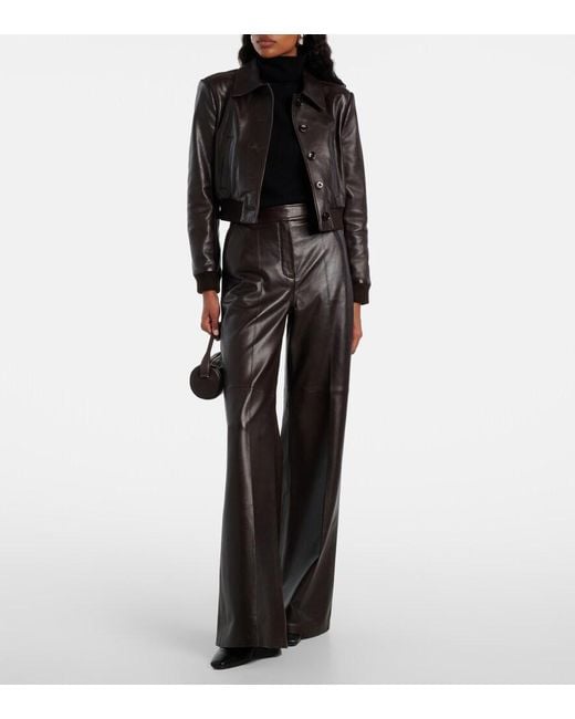 Dorothee Schumacher Black Sleek Statement Cropped Leather Jacket