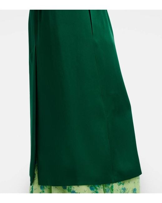 Max Mara Green Mantel Giselda Aus Satin