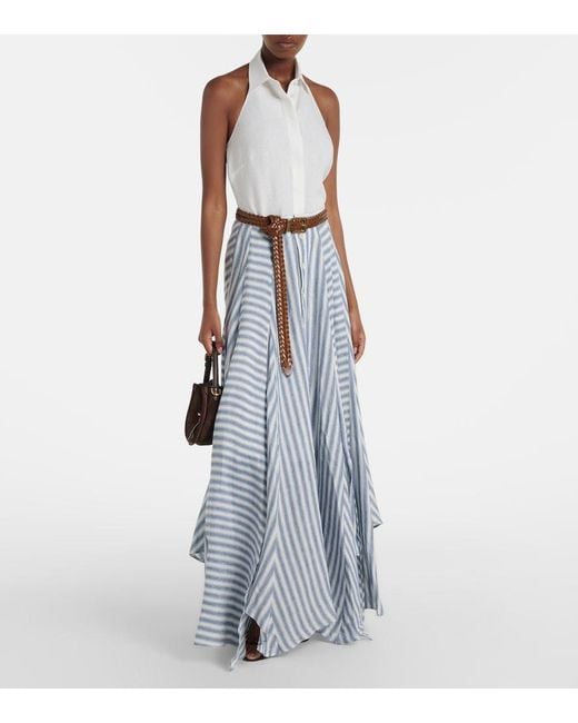 Ralph Lauren White Eldred Halterneck Linen Top