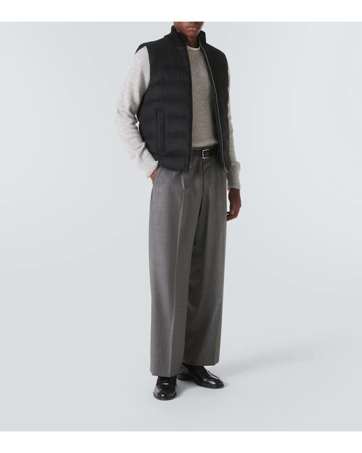 Chaleco Acolchado De Seda Y Cachemir Herno de hombre de color Black