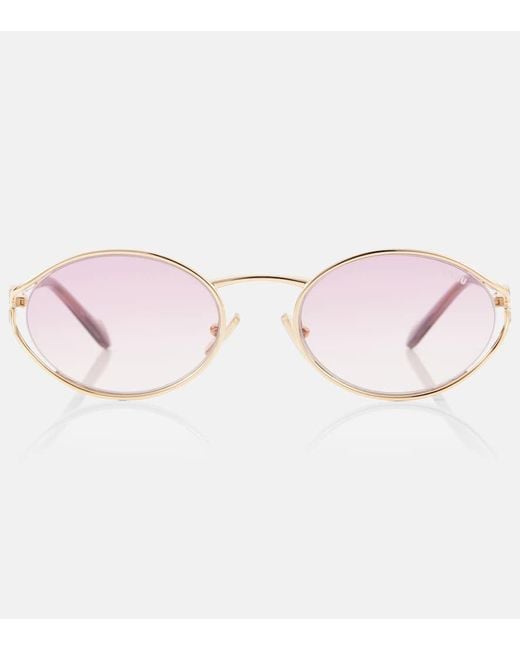 Miu Miu Pink Ovale Sonnenbrille Mu 52Ys
