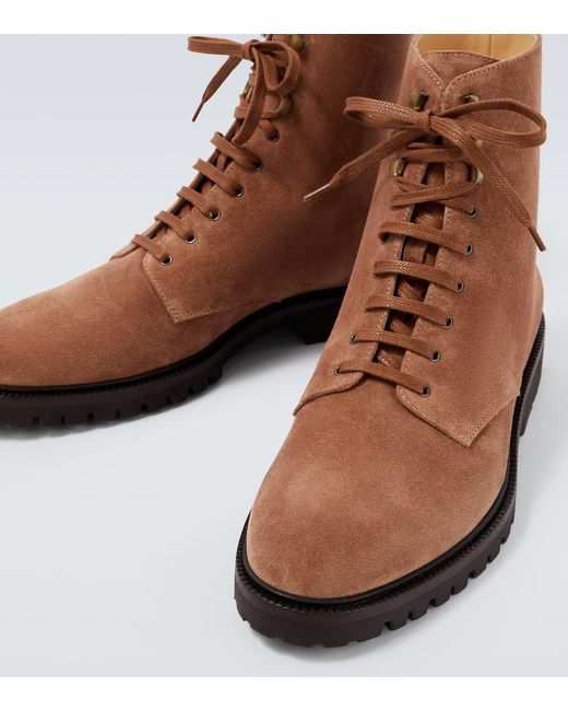 Botines Con Cordones De Ante Brunello Cucinelli de hombre de color Brown