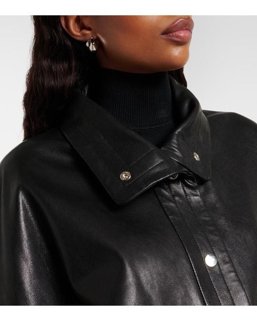 Nour Hammour Black Park Leather Jacket