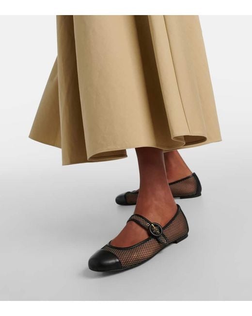 Aquazzura Brown Mary-Jane-Ballerinas Solstice Aus Mesh Und Leder