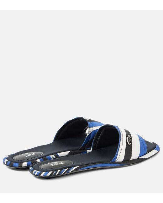Emilio Pucci Blue Yummy Iride Slides