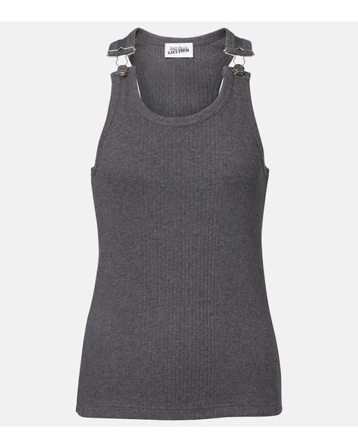 Jean Paul Gaultier Gray Cotton Jersey Tank Top