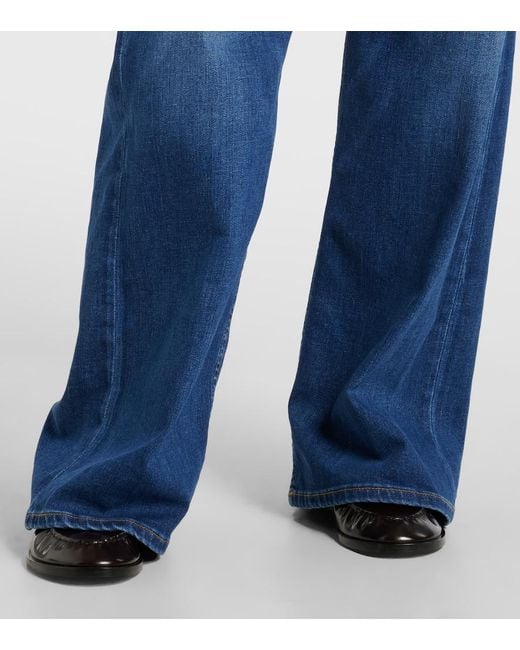 Jeans A Gamba Larga '70S A Vita Alta di Re/done in Blue