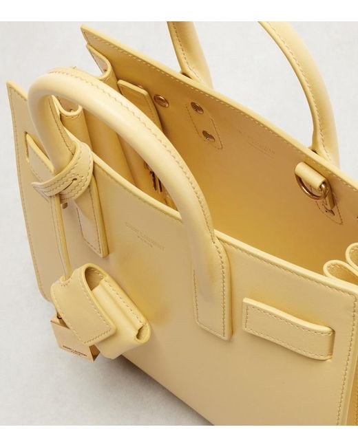 Sac De Jour Nano En Cuir Saint Laurent en coloris Metallic