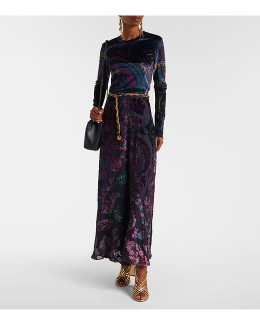 Jupe Longue Imprimee Etro en coloris Blue