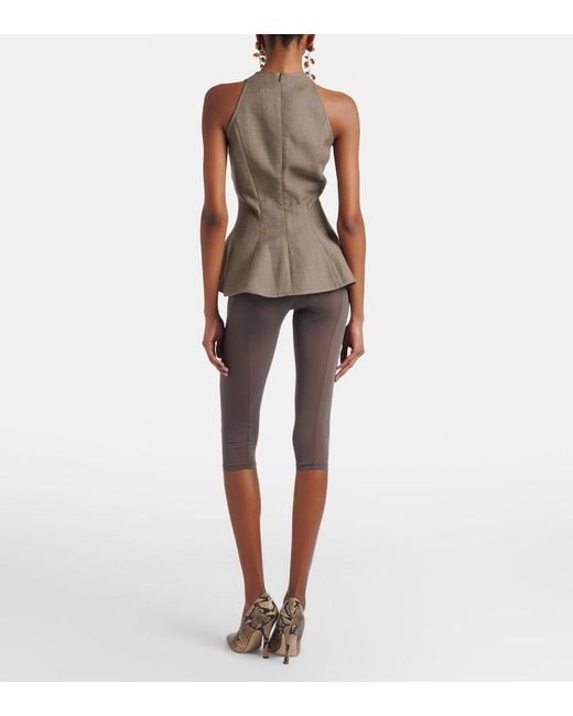Magda Butrym Gray Capri Pants And Briefs Set