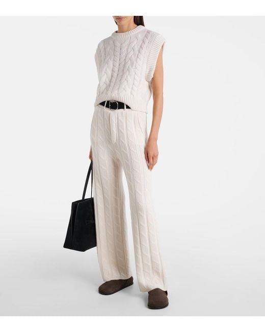 Lisa Yang White Hayley Cashmere Vest