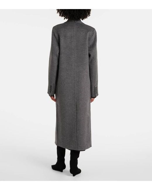 Totême  Gray Mantel Aus Wolle