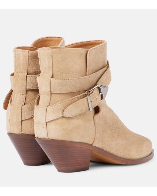 Isabel Marant Natural Deivy 50 Suede Ankle Boots