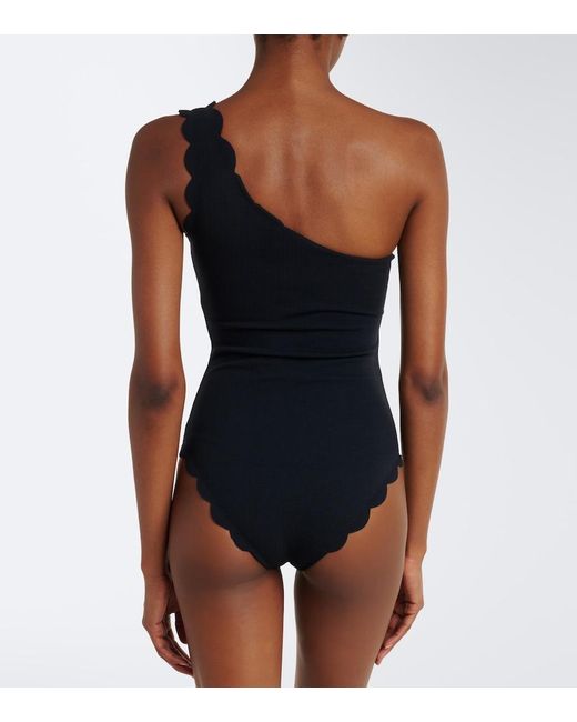 Marysia Swim Blue Santa Barbara One-Shoulder Swimsuit