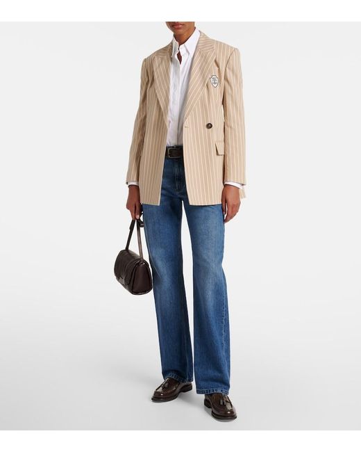 Brunello Cucinelli Natural Cotton And Silk Blazer